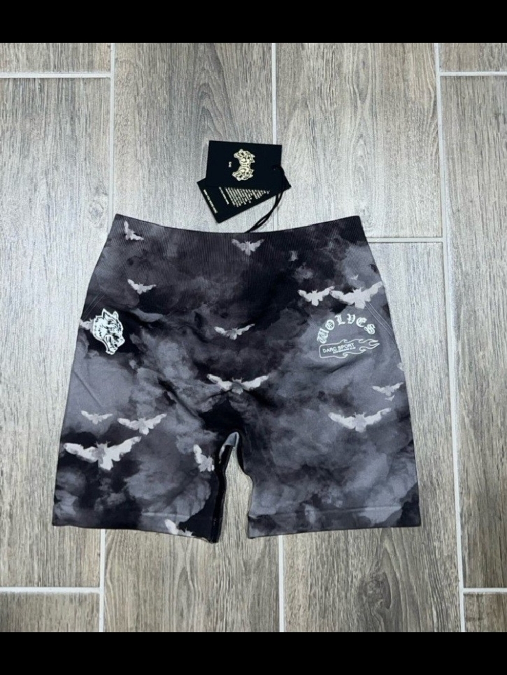 Darc Sport Black/Grey Bat-Print Athletic Shorts